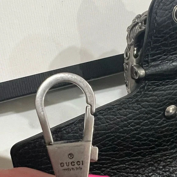 Gucci Black Leather Clutch with Silver Chain - Picture 3 of 8